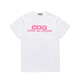 CDG Be Kind T Shirt Lay round Neck Peach Heart Fluorescent Color Short Sleeve T-shirt