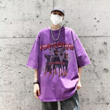 Men T Shirt Summer Retro Distressed