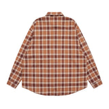 Men Long Sleeved T Shirt Plaid Long Sleeve Shirt Men Street Fashion Versatile Spring and Autumn Casual Loose Lapels