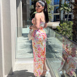 Women Dress Flower Pattern Fashion Sexy Dress