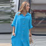 Women Dress Loose Casual Shirt Dress