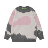Women Sweater Japanese-Style Retro Mixed Color Stripe Knitted Sweater
