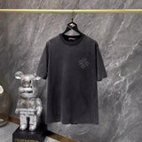 CHH Chrome Heart T Shirts Croix Cross Color Leather Printed Short Sleeve T-Shirt