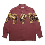 GUILTYPARTIES TIGER Shirts Skull Hawaiian Long Sleeve Shirt