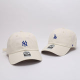 Dodgers and Yankees Baseball Cap 47brand Baseball Cap Female Summer Beige Soft Top La Embroidery