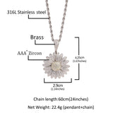 Jewelry Rotatable Zircon Sunflower Full Diamond Necklace snowflake Angel Pieces Royalty St. Valentine's