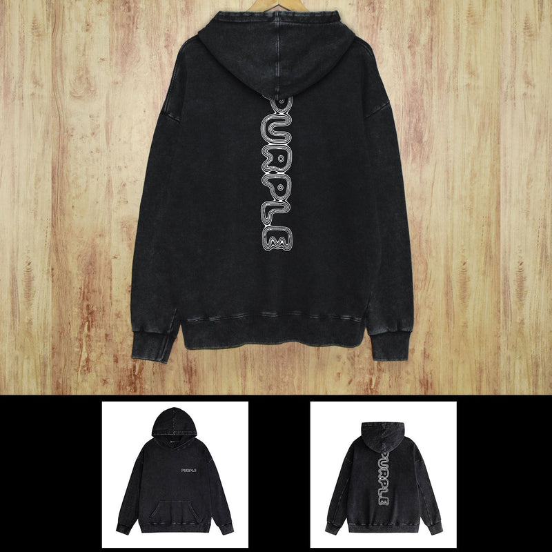 Purple Brand Distressed Hoodie Fashion Old Loose Hooded Sweater