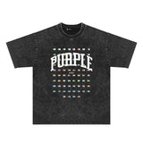 Purple Brand Distressed T Shirts Short Sleeve