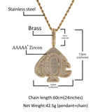 Jewelry peach heart pendant copper inlaid zircon trend hiphop Spectrum St. Valentine's Far East