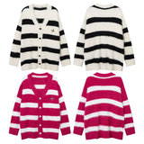 Women Sweater Striped Knitted Cardigan Idle Style