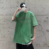 Men T Shirt Cotton Heavy Summer Distressed Oversize