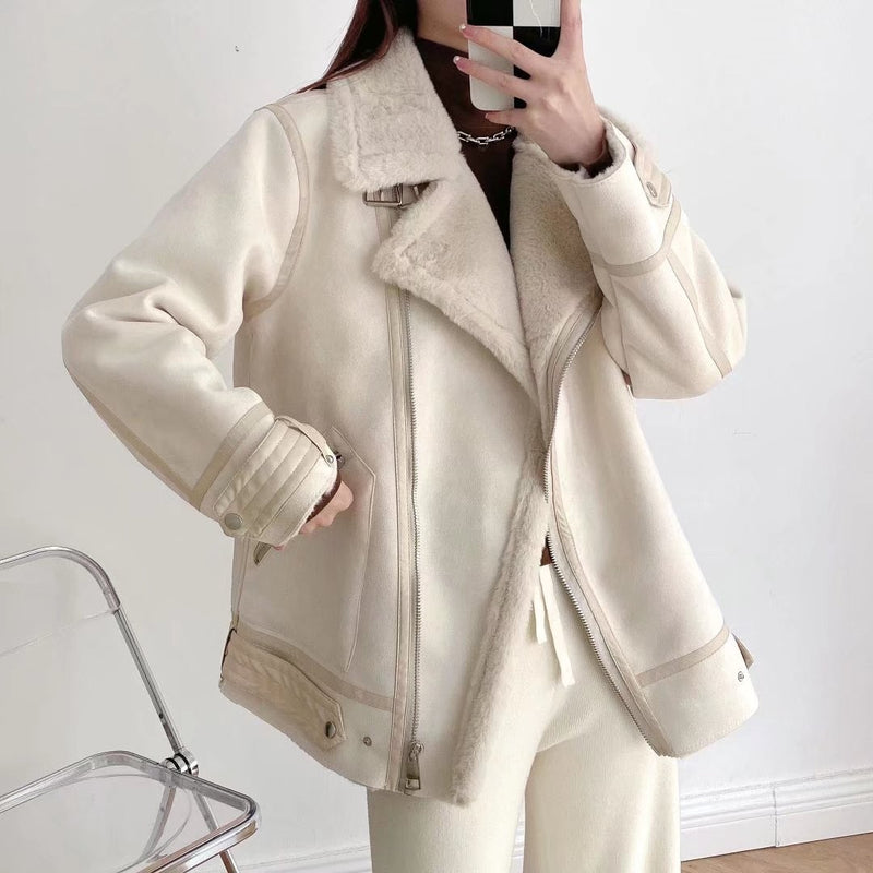 Women Cotton Coat Suede Jacket