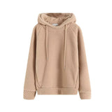 Women Hoodie Simple Solid Color Loose and Warm