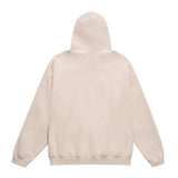 Men Fleece Lined Hoodie Autumn Winter Sweater Male Letter Embroidered Loose Hooded Pullover Long Sleeve Top