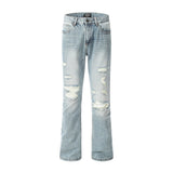 Men Jeans Knife Ripped Retro Loose Casual