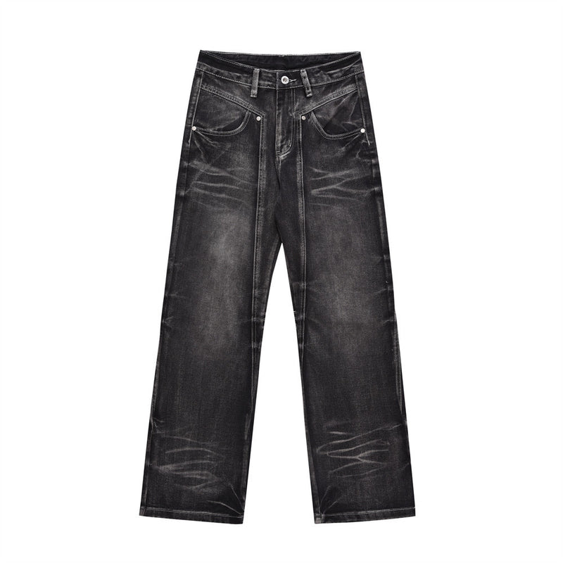 Men Jeans Personality Distressed Stitching
