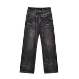 Men Jeans Personality Distressed Stitching