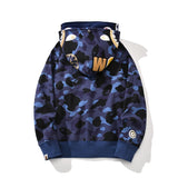 Ape Hoodie Gold Shark Double Hat Camouflage