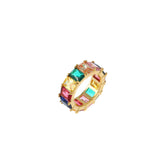 Rings Copper Zircon Ring Rectangle Zircon Ring St. Valentine's Spectrum