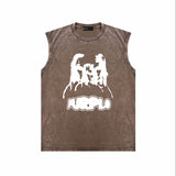 Purple Brand Distressed Tank T Shirts Distressed Sleeveless T-shirt Vest
