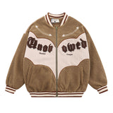 Men Coat Plush Baseball Uniform Jacket