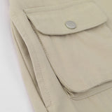 Men Jeans Vintage Multi-Pocket Workwear Jeans Solid Color