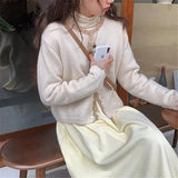 Women Knitted Cardigan Vintage Loose Sweater