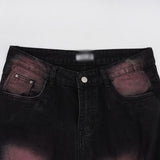 Men Jeans Inkjet Graffiti Printing Loose Casual
