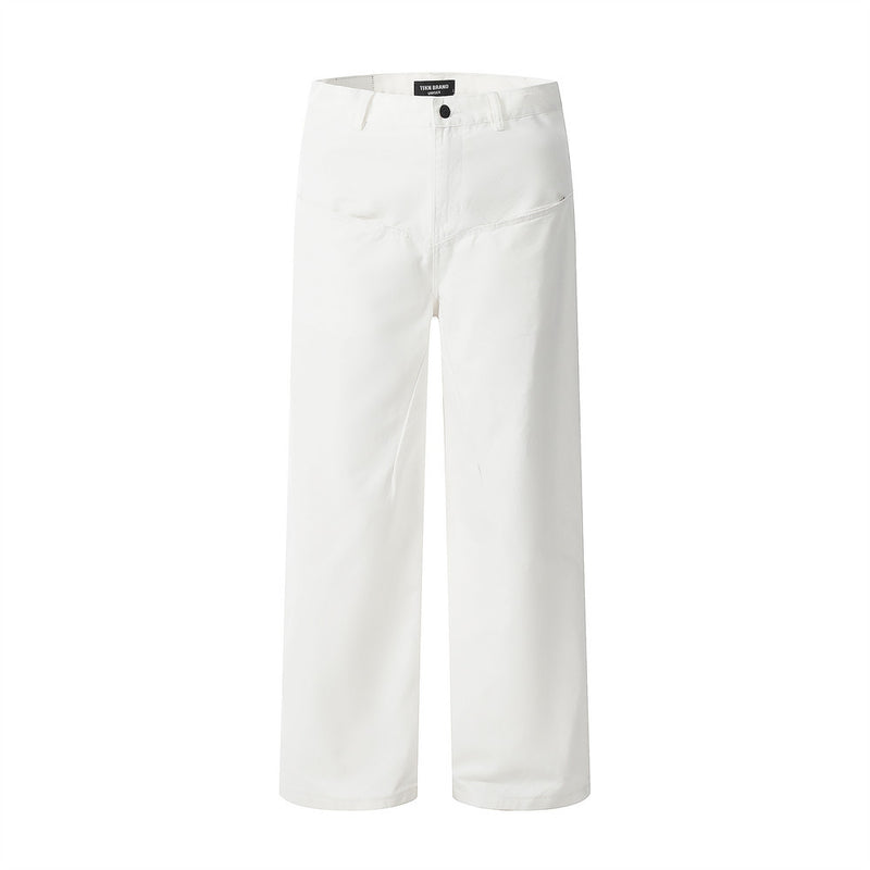 Men Jeans Solid Color Trendy Loose