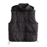 Women Cotton Coat Vest Loose Hooded Coat
