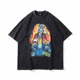 Men T-Shirt Retro Portrait Print Loose