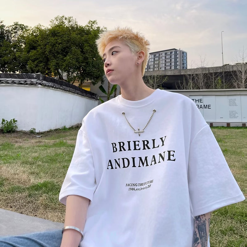 Men T Shirt Butterfly Vintage Oversize Summer
