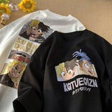 Men T Shirt Cartoon Large Size Loose