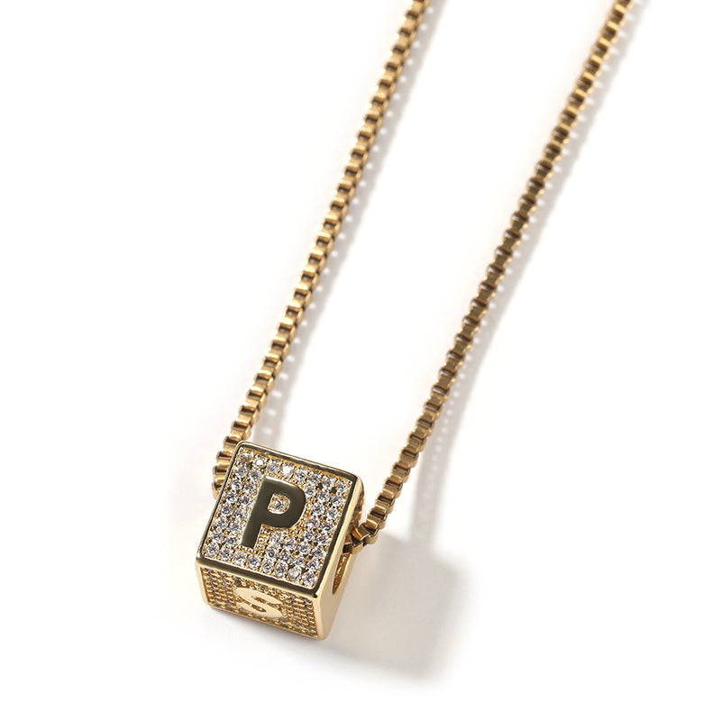 Jewelry street style STOP letter pendant necklace gold plated diamond rapper Royalty