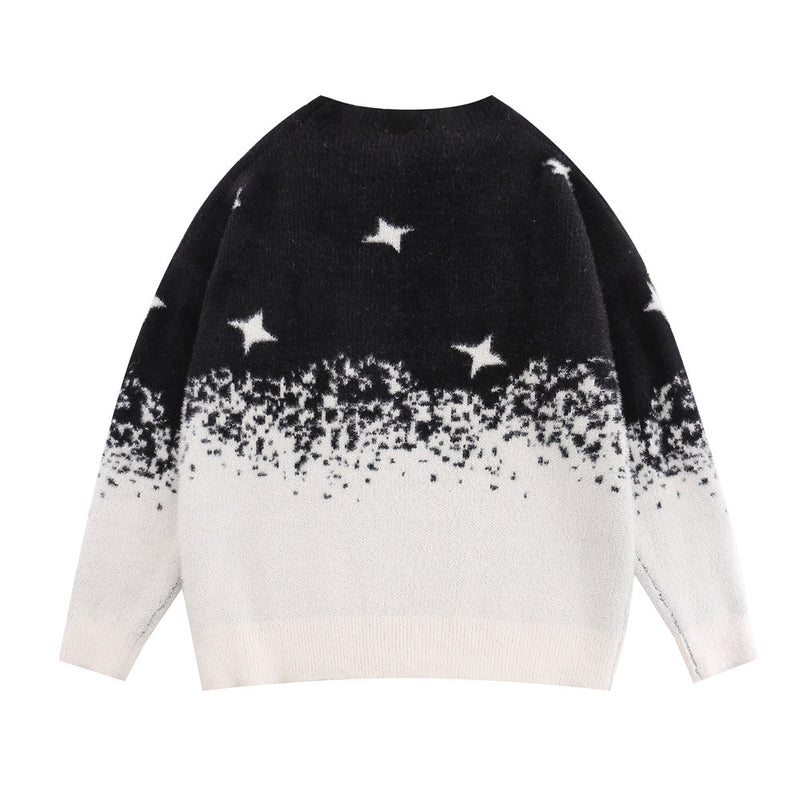 Men Sweater XINGX Jacquard Knitted Sweater Loose Casual