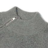 Men Sweater Irregular Zipper Sweater with Velvet Stand Collar