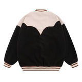 Men Coat Plush Baseball Uniform Jacket