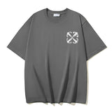 Off White T Shirts OW Dragon Letter Pattern Crew Neck Pullover Short Sleeves