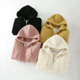 Women Hoodie Lamb Fur Fleece-lined Sports Casual Versatile