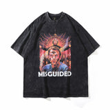 Men T-Shirt KOF Character Print Cartoon Oversize Distressed