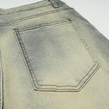 Men Jeans Gothic Letter Printing Mud Yellow Loose