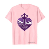 Inspired by Queen's Platinum Jubilee 2022 Elizabeth 70 Years T-shirt round Neck Short Sleeve