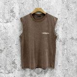 Purple Brand Distressed Tank T Shirts Distressed Sleeveless T-shirt Vest