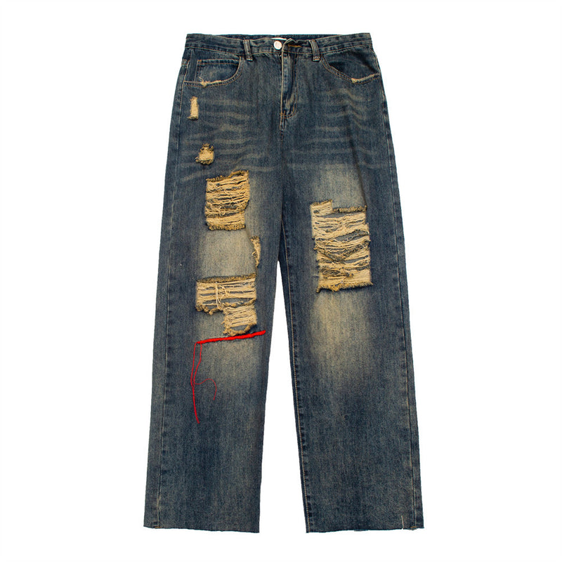 Men Jeans Make Old Ripped Loose Trendy