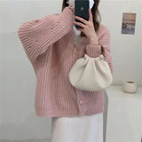 Women Knitted Cardigan Loose Thick Slimming Knitted Sweater
