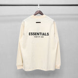 Fog Fear of God Essentials T Shirt Long Sleeve Back Three-Dimensional Letter Loose Couple T-shirt