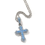 Jewelry Cross Necklace Copper Set Purple Zircon Light Luxury Crosses Spectrum St. Valentine's