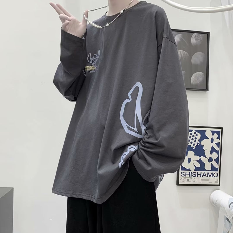 Men T Shirt Bottoming Shirt Loose Fashion
