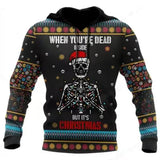 Black Christmas Sweater Christmas 3D Skull Print Hoodie