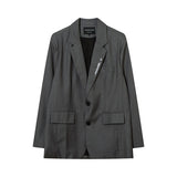 Women Jackets Solid Color Suit Oversize